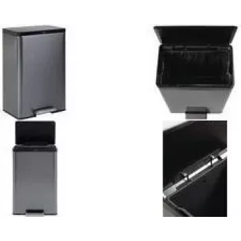 Rubbermaid Elite 45L rustfri stål pedalspand, rektangulær, fingeraftryksresistent 2112520