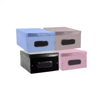 ORDINETT vinyl-opbevaringsboks 50x38x24 cm Cloe PVC assorteret