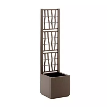 STEFANPLAST Ethica firkantet blomsterkasse med integreret espalier 36x36x140 cm brun