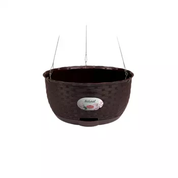 STEFANPLAST Hanging Flower Pot Natural Ø30x14.5cm Dark Brown