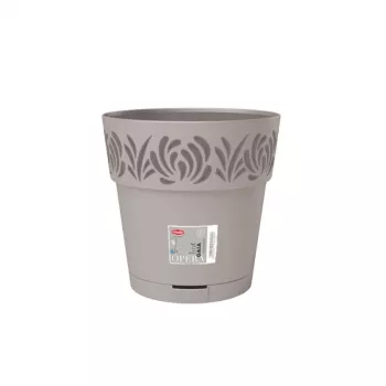 STEFANPLAST Gaia blomsterpotte med underskål Ø25x25 cm lysegrå