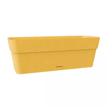 STEFANPLAST Ethica blomsterkasse med underskål 50x18x17 cm sennepsgul