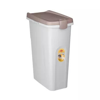 STEFANPLAST opbevaringsbeholder til kæledyrsfoder med hjul 40L 15kg hvid/lysegrå