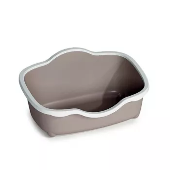 STEFANPLAST Kattebakke Tres Chic Open 56x38,5x26 cm hvid/lysegrå