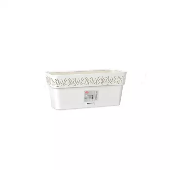 STEFANPLAST Flower Box with Tray Gaia 30x13x12 cm White
