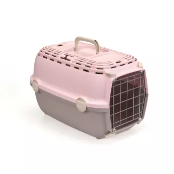 STEFANPLAST transportkasse Horizon 1 med metaldør 48x32x30cm lyserød/grå
