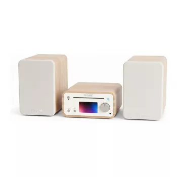 Pure Classic stereo mini-hi-fi-system DAB+/FM, Bluetooth, CD, USB hvid/egetræ