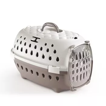STEFANPLAST Travel Chic transportkasse til kæledyr 50x34,5x32 cm hvid/lysegrå