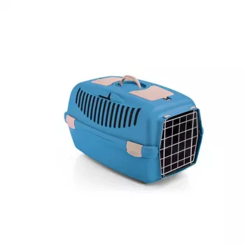 STEFANPLAST Gulliver 2 transportboks til kæledyr med metallåge 55x36x35 cm blå