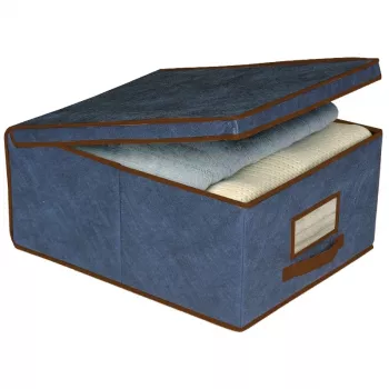 ORDINETT opbevaringsboks stof 48x36x19 cm blå
