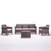 BICA havemøbelsæt Venezia 3 beige - 5-personers outdoor-lounge med aluminiumsramme, tovflet og bord af hærdet glas