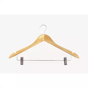 ORDINETT træbøjler med clips, 2-pak, 44,5 cm, naturbøg