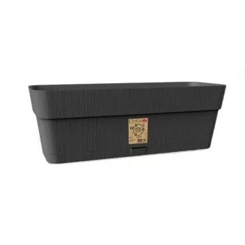 STEFANPLAST Ethica blomsterkasse med underskål 50x18x17 cm grå