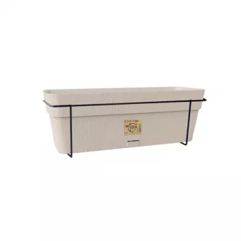 STEFANPLAST altansæt med automatisk vandingssystem og metalholder 50x18x17 cm hvid