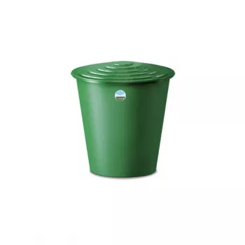 STEFANPLAST regnvandstønde 210L med låg og hane Ø76,5x84cm grøn