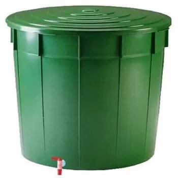 STEFANPLAST regnvandstønde 500L med låg og hane Ø100x85cm grøn