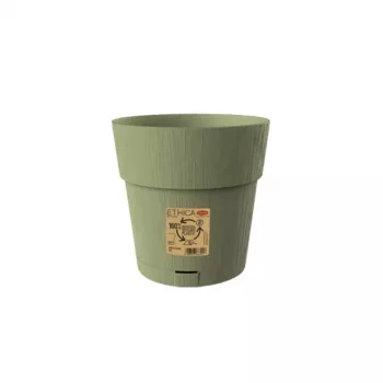 STEFANPLAST Ethica urtepotte med underskål, 20 cm, grøn