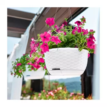 STEFANPLAST Hanging Flower Pot Natural Ø30x14.5cm White