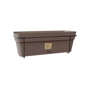 STEFANPLAST altankasse med automatisk vandingssystem og metalbeslag 50x18x17cm brun
