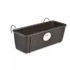 STEFANPLAST Balcony Flower Box with Metal Holder Brown 50x18x16 cm