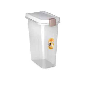 STEFANPLAST foderbeholder 25L 10kg transparent/hvid