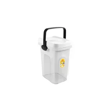 STEFANPLAST beholder til kæledyrsfoder 2,5 kg 7 L 23x19x31 cm, transparent/hvid