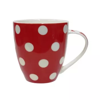 ASI COLLECTION Kop Dots 513 ml rød med hvide prikker