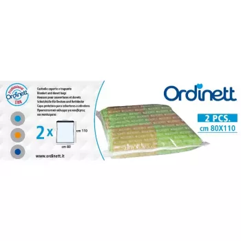 ORDINETT plastik dyneposer 2 stk. 80x110 cm vakuum-opbevaringsposer med dobbelt lynlås og universalventil