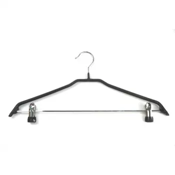 ORDINETT Clothes Hangers with Clips 2pcs Steel/Vinyl Non Slip 44cm Black