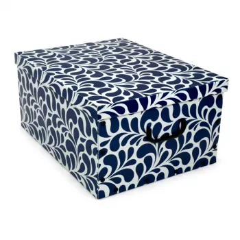 ORDINETT Cardboard Box 49x39x25cm Big Box Goccia Assorted, Blue/Light Grey/Burgundy
