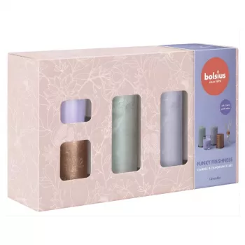 BOLSIUS Funky Freshness Lavender gavesæt - 5-delte bath & body-kollektion