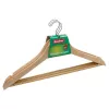 SAUBER 24850002 bøjler af træ 3-pak, natur, forkromet drejekrog, 45 cm