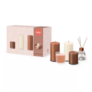 BOLSIUS Cozy Hideaway Apple Cinnamon gavesæt – håndsæbe, bodylotion & duftlys