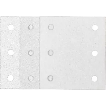 Makita 192352-4 slibepapirsæt, 10 dele, korn P60/P100/P150, 102 x 114 mm, velcrolukning, til multværktøj