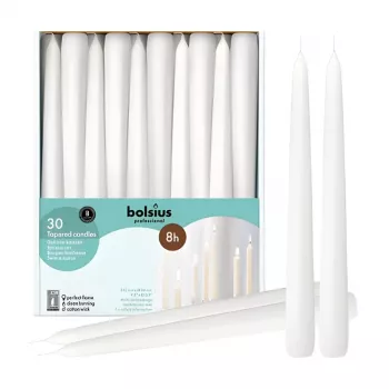 BOLSIUS professionelle taffellys hvid 250/24mm 30-pak