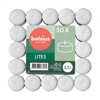 BOLSIUS fyrfadslys 50 stk. hvid
