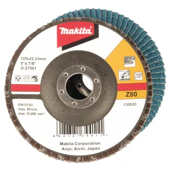 Makita D-27501 fiberslibeskive 125mm zirkonia korn 80 konisk