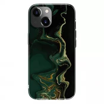 Evelatus Apple iPhone 15 PC marmor mørkegrøn cover