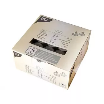 PAPSTAR fyrfadslys hvid 100-pak, 38 mm diameter, 4 timers brændetid, uparfumeret paraffinvoks