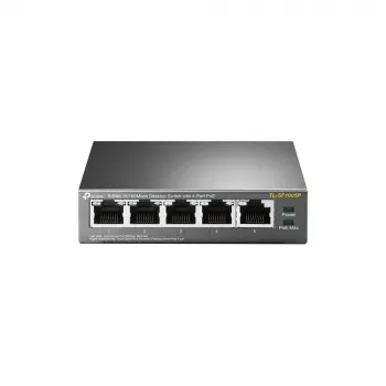 TP-Link TL-SF1005P 5-port 10/100 Mbps desktop PoE+-switch med 4 PoE+-porte, 67W budget, Extend-tilstand