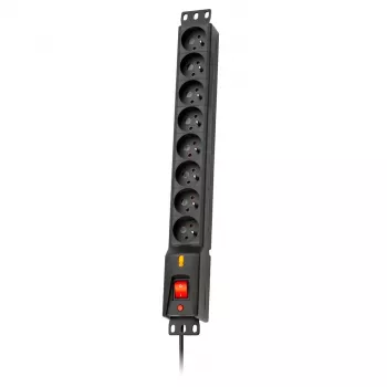Lestar LXRM 816 16A 8-Outlet 19 inch Rack PDU with Schuko Sockets, 5m Cable