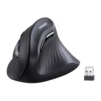 UGREEN MU008 trådløs vertikal optisk mus, 2.4G + Bluetooth 5.0, sort