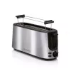 ALPINA ALP-SI-47351 2-skives toaster, 1000 W, sølv rustfrit stål, 6 ristningsgrader, optøning, opvarmning, høj løft, aftagelig krummeskuffe