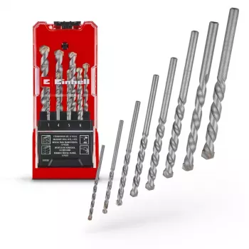 Einhell 38080 stenbor-sæt, 8 dele, 3-10 mm, wolframkarbidspids, kulstofstål
