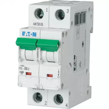 Eaton PXL-C6/2 ledningsbeskyttelsesafbryder (MCB), 2-polet, 6 A, C-karakteristik, 6 kA, 230/400 V AC 236278