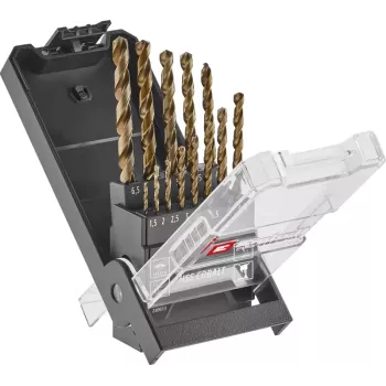 Einhell 249013 HSS-Co metal-spiralbor-sæt, 13 dele, 1,5-6,5 mm, kobolblegering, DIN 338, spidsanslibning