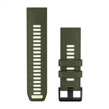 Garmin QuickFit 26 mm silikoneurrem til ure - Olive Drab / Lemon 010-14508-01