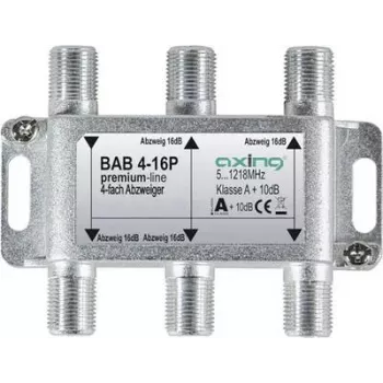 AXING BAB 4-16P - 4-vejs satellitfordeler, 16 dB fordæmpning, 5-2400 MHz, F-stik