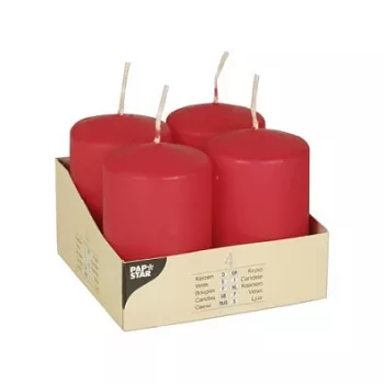 PAPSTAR bloklys 8 cm rød