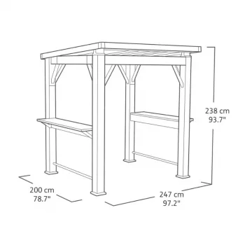 KETER Gazebo Grill 29213898 hardtop aluminiumshavepavillon